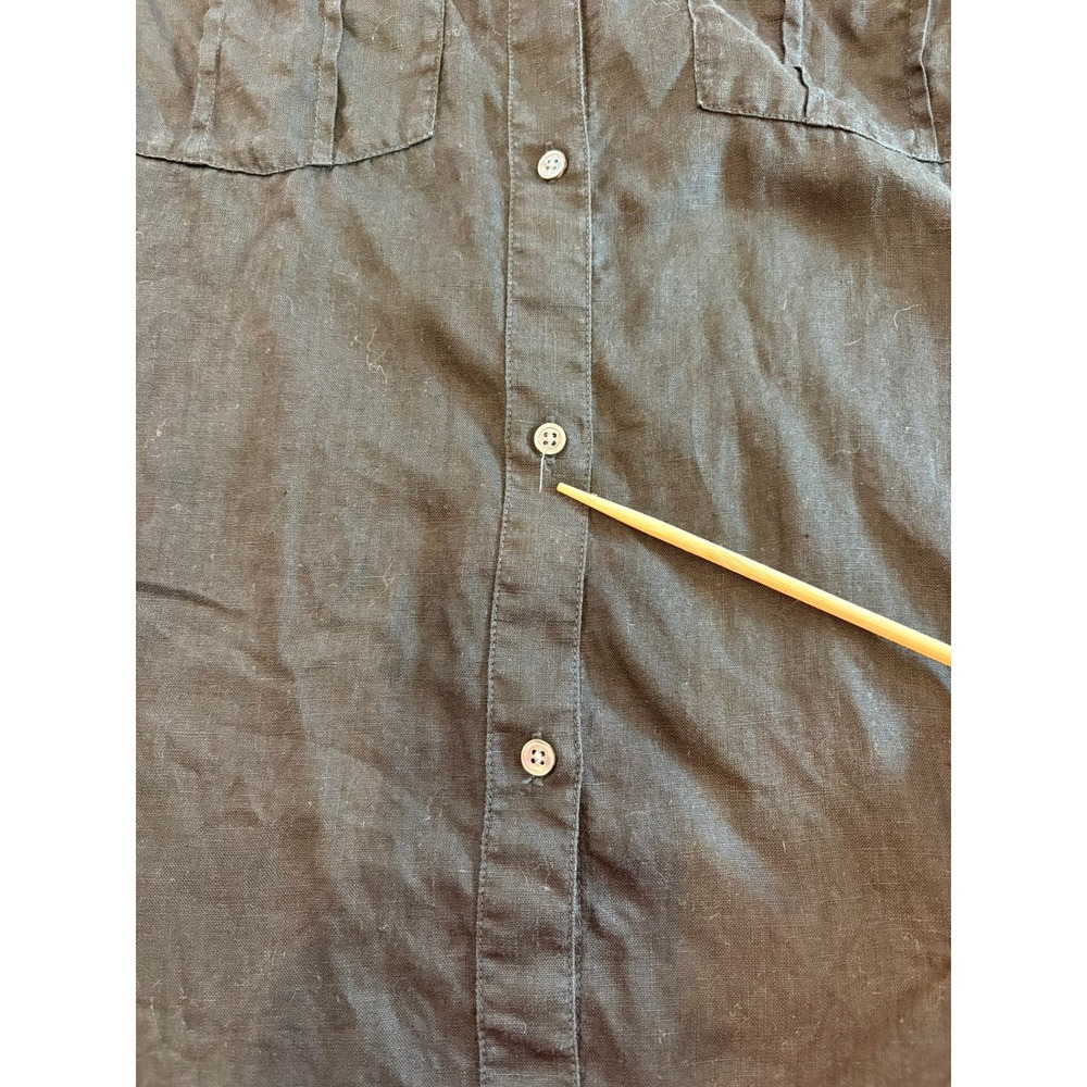 Standard James Perse Shirt Dress Black Linen Cupro Utility Minimalist Sz 2 M top - Picture 9 of 13